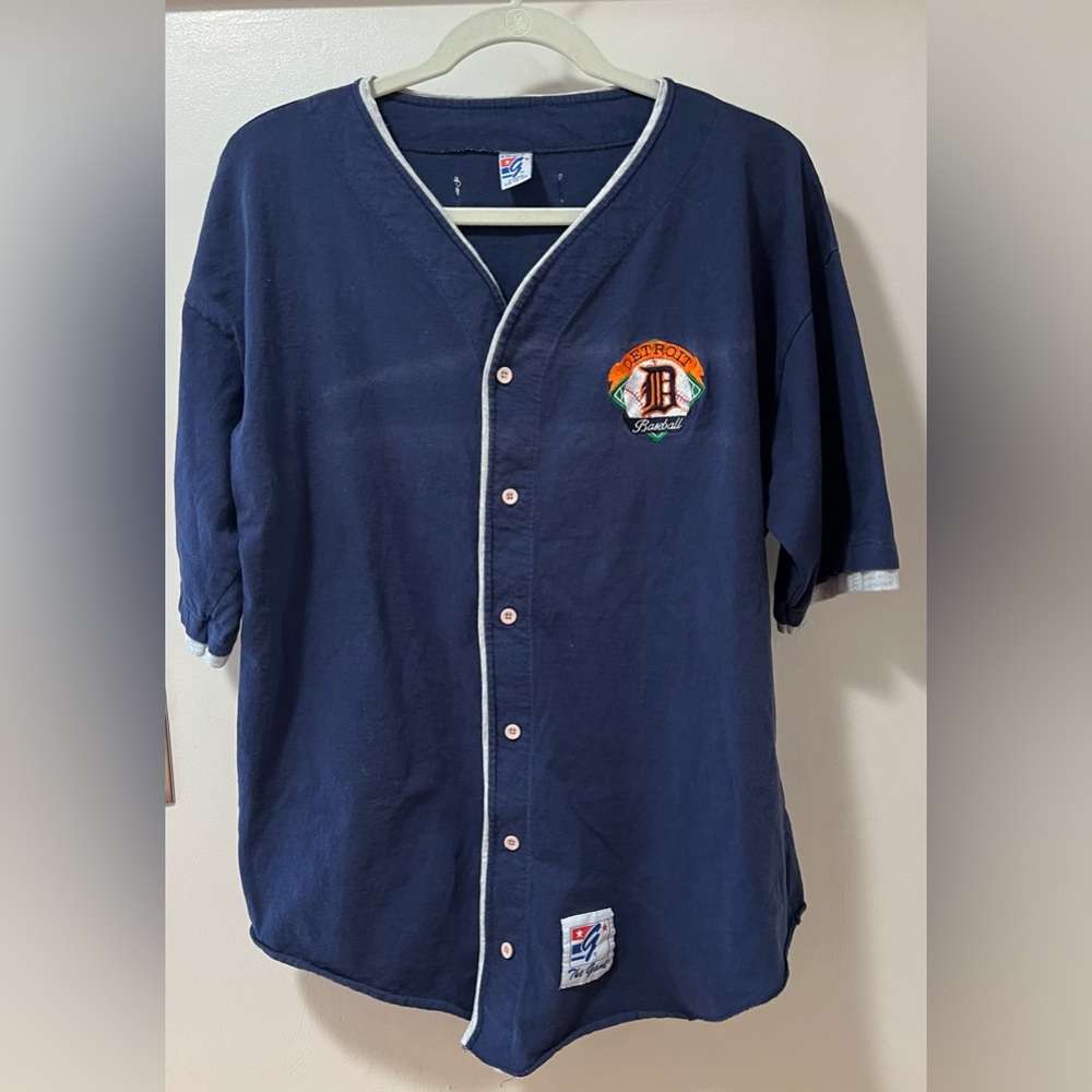 Vintage 1980s DETROIT TIGERS Navy XL Jersey by The Game